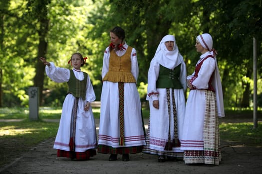 a Summer Festival in a Parc in the old City of Vilnius in the Baltic State of Lithuania