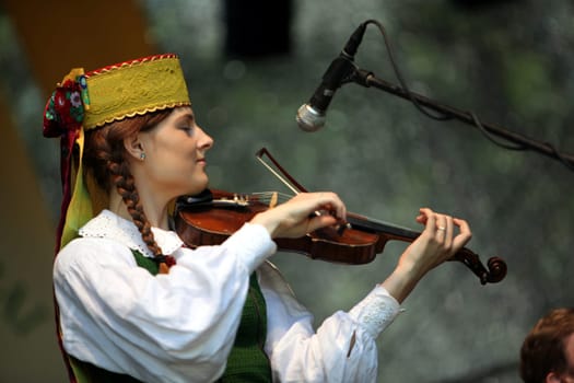a Summer Festival in a Parc in the old City of Vilnius in the Baltic State of Lithuania