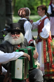 a Summer Festival in a Parc in the old City of Vilnius in the Baltic State of Lithuania