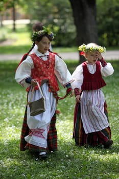 a Summer Festival in a Parc in the old City of Vilnius in the Baltic State of Lithuania