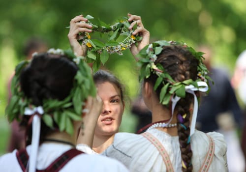 a Summer Festival in a Parc in the old City of Vilnius in the Baltic State of Lithuania