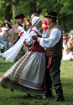 a Summer Festival in a Parc in the old City of Vilnius in the Baltic State of Lithuania