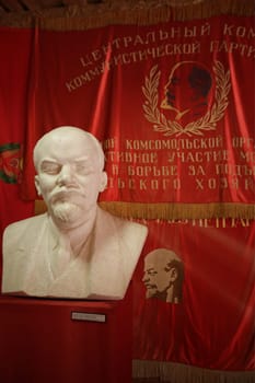 The historic Grutapark with old statues of Lenin and Stalin near the town of Druskininkai in the south of Vilnius and the Baltic State of Lithuania