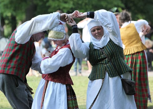 a Summer Festival in a Parc in the old City of Vilnius in the Baltic State of Lithuania
