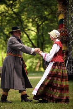 a Summer Festival in a Parc in the old City of Vilnius in the Baltic State of Lithuania
