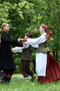 a Summer Festival in a Parc in the old City of Vilnius in the Baltic State of Lithuania