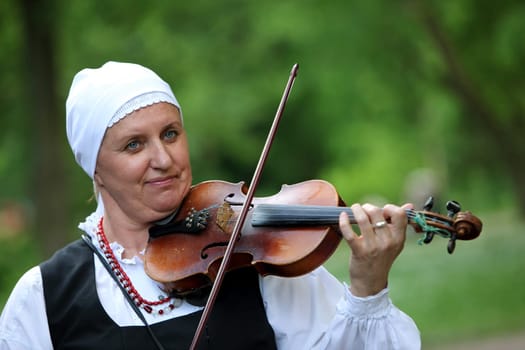 a Summer Festival in a Parc in the old City of Vilnius in the Baltic State of Lithuania