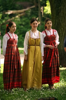 a Summer Festival in a Parc in the old City of Vilnius in the Baltic State of Lithuania