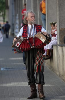 a Summer Festival in a Parc in the old City of Vilnius in the Baltic State of Lithuania