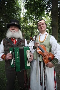 a Summer Festival in a Parc in the old City of Vilnius in the Baltic State of Lithuania