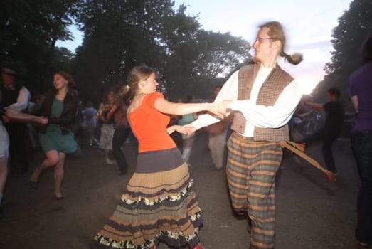 a Summer Festival in a Parc in the old City of Vilnius in the Baltic State of Lithuania