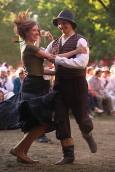 a Summer Festival in a Parc in the old City of Vilnius in the Baltic State of Lithuania