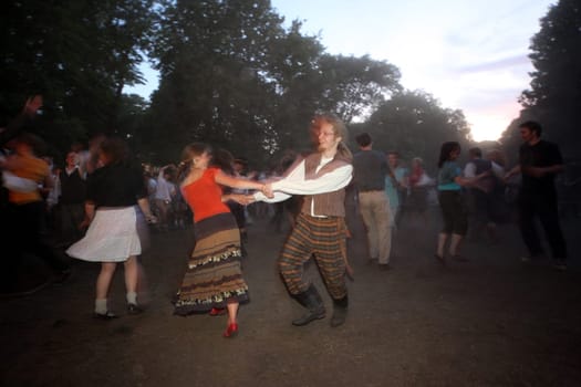 a Summer Festival in a Parc in the old City of Vilnius in the Baltic State of Lithuania
