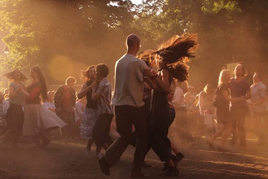 a Summer Festival in a Parc in the old City of Vilnius in the Baltic State of Lithuania