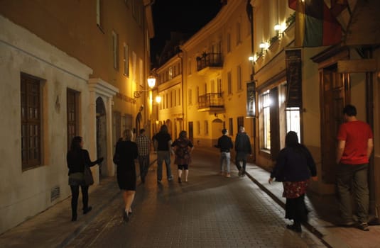 The old Town of the City Vilnius in the Baltic State of Lithuania
