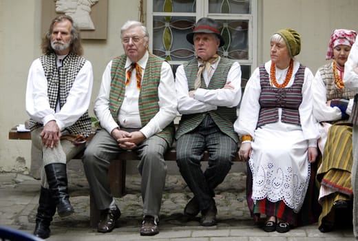a Summer Festival in a Parc in the old City of Vilnius in the Baltic State of Lithuania