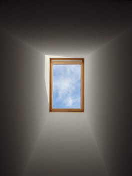 Light Shadows and Blue Sky from Roof Window