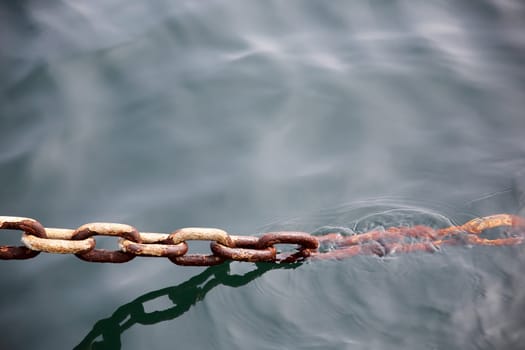 Rusty industrial iron chain