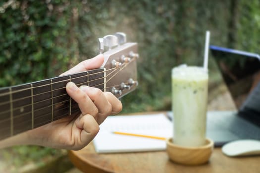 Relaxing Time With Classical Acoustic Guitar, stock photo