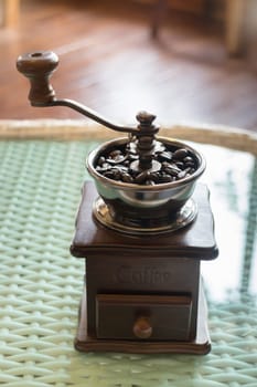 Mill For Grinding Roasted Coffee Grain, stock photo