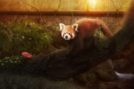 Portrait of a Red Panda,(Ailurus fulgens)