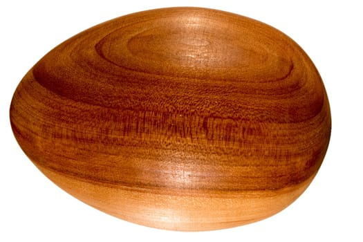 Easter egg made of wood exposed to white