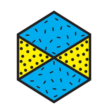 Vector sticker and patch in 90s 80s styles on white background. Simple abstract illustration for printing, badges, web email graphic, minimal design elements