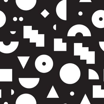 Vector geometric seamless pattern. Universal Repeating abstract circles figure in black white. Modern halftone circle design, pointillism