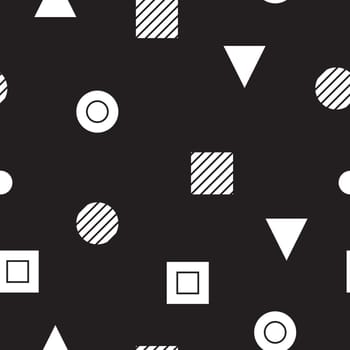Vector geometric seamless pattern. Universal Repeating abstract circles figure in black white. Modern halftone circle design, pointillism