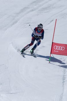 COVILHA, PORTUGAL - APRIL 2, 2017:  Mario Carvalho during the National Ski  Championships at Serra da Estrela, Covilha, Portugal.