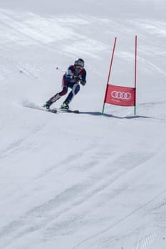 COVILHA, PORTUGAL - APRIL 2, 2017:  Mario Carvalho during the National Ski  Championships at Serra da Estrela, Covilha, Portugal.