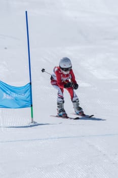COVILHA, PORTUGAL - APRIL 2, 2017:  Barbara Silva during the National Ski  Championships at Serra da Estrela, Covilha, Portugal.
