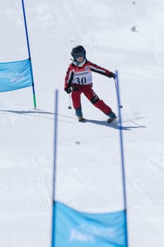 COVILHA, PORTUGAL - APRIL 2, 2017:  Gustavo Silva during the National Ski  Championships at Serra da Estrela, Covilha, Portugal.