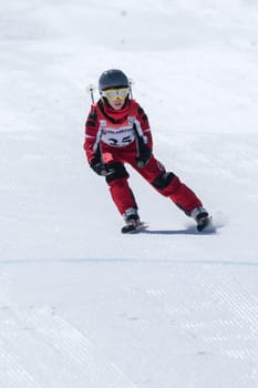 COVILHA, PORTUGAL - APRIL 2, 2017:  Marcelo Vicente during the National Ski  Championships at Serra da Estrela, Covilha, Portugal.