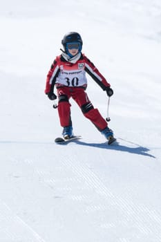 COVILHA, PORTUGAL - APRIL 2, 2017:  Gustavo Silva during the National Ski  Championships at Serra da Estrela, Covilha, Portugal.