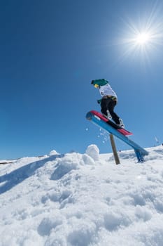 COVILHA, PORTUGAL - APRIL 2, 2017:  Rita Rainho during the National Snowboard  Championships at Serra da Estrela, Covilha, Portugal.