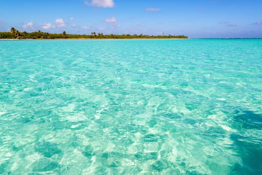 Beautiful Caribbean Sea in the Sian Kaan Biosphere Reserve in the Riviera Maya near Tulum, Mexico