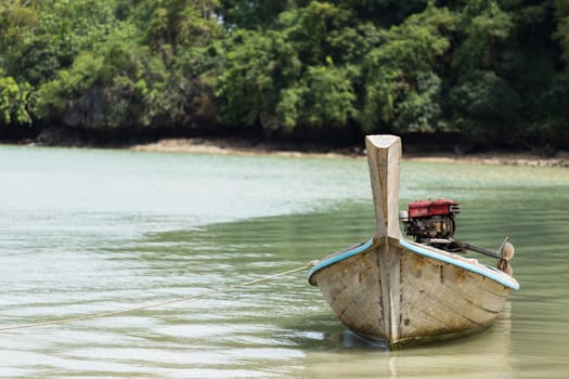 Long boat and tropical beach, Andaman Sea, Thailand