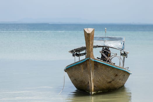 Long boat and tropical beach, Andaman Sea, Thailand