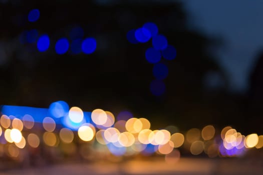 Lights blurred bokeh background from city light