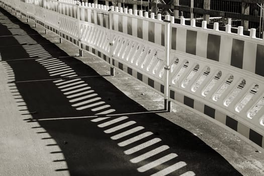 Barrier at the construction site of the City Tunnel in Magdeburg