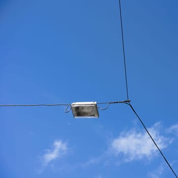 Street lighting in the city centre of Magdeburg