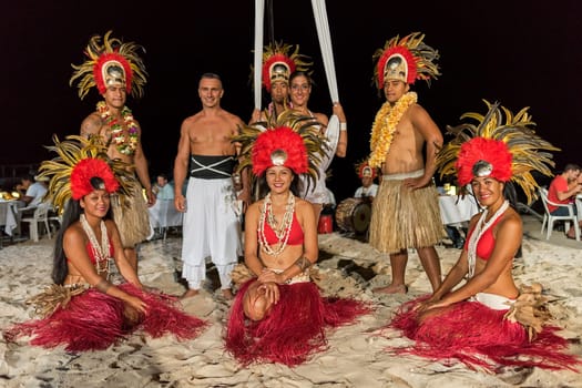 Dance group in Moorea,French Polynesia,South Seas,Oceania