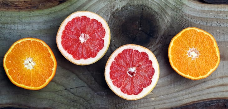 Grapefruit and oranges are healthy,delicious fruits