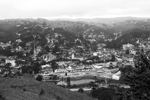 Campos do Jordao Brazil scenic view   landscape black white