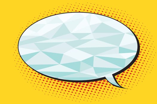 polygonal comics bubble balloon. Pop art retro vector illustration