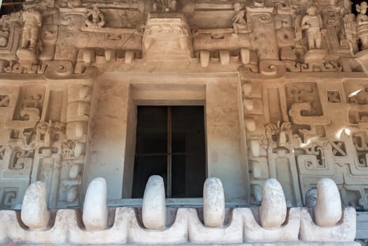 Jaguar mouth sculpture at the ruins of Ek Balam near Valladolid, Mexico