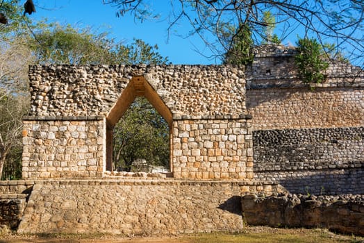 Entrance to the ancient Mayan ruins of Ek Balam near Valladolid, Mexico