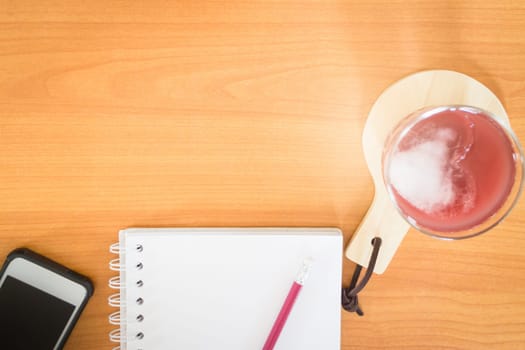 Mix Fruit Juice On Working Table, stock photo
