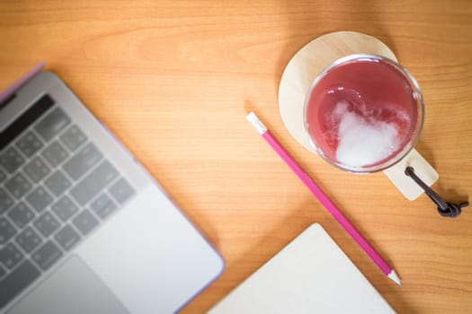 Mix Fruit Juice On Working Table, stock photo